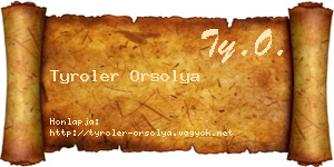 Tyroler Orsolya névjegykártya